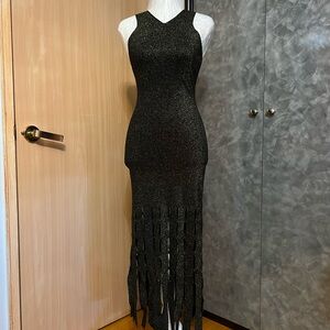 Rails Black Fringe Maxi Dress